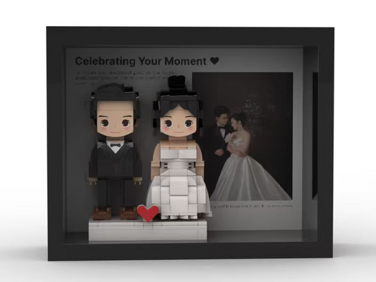 Customizable Fully Body Custom Wedding Brick Figures with Frame