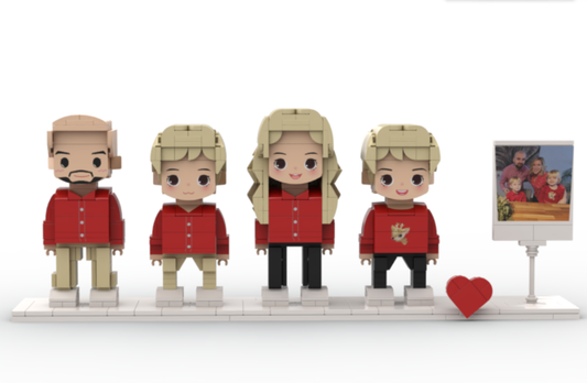 Customizable Fully Body 4 People Custom Brick Figures