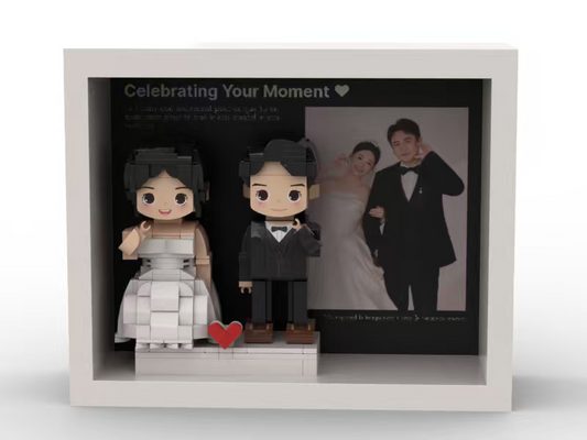 Customizable Fully Body Custom Wedding Brick Figures with Frame