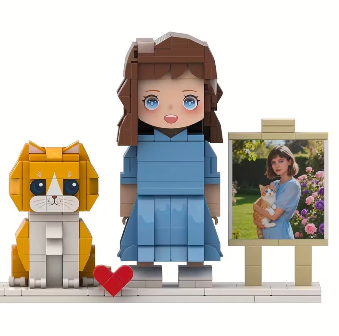 Custom Personalized Brick Figure – Mini-Me Building Block Doll With Pet
