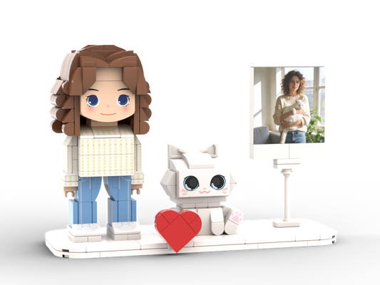 Custom Personalized Brick Figure – Mini-Me Building Block Doll With Pet