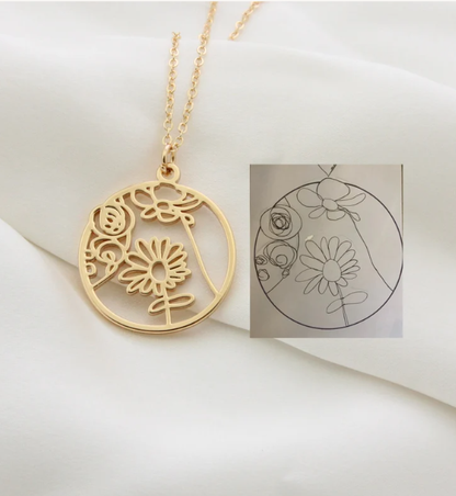 Personalized kids Drawing Necklace