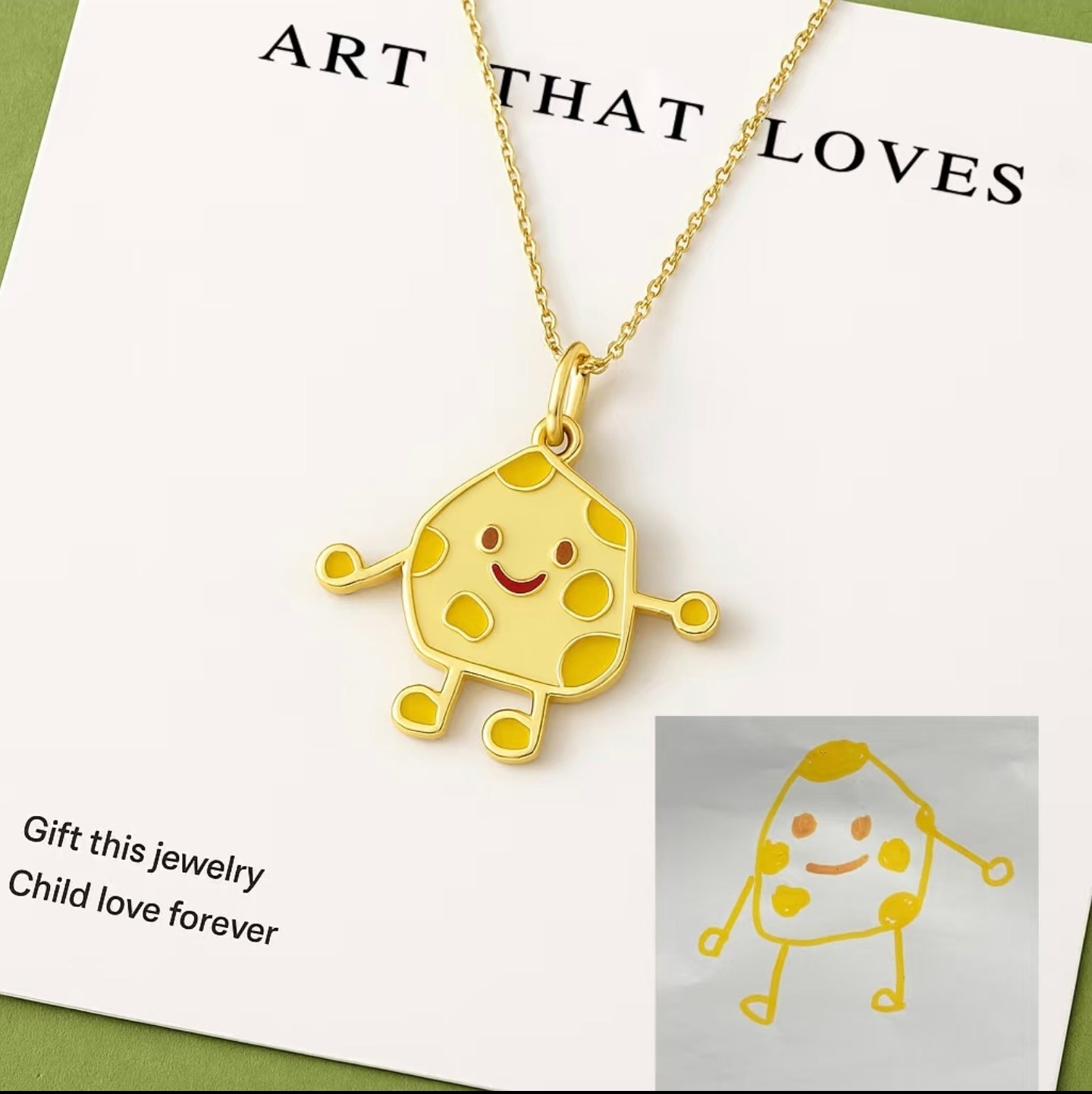 Personalized Kids Drawing  Necklace