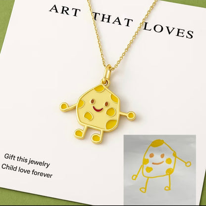 Personalized Kids Drawing  Necklace