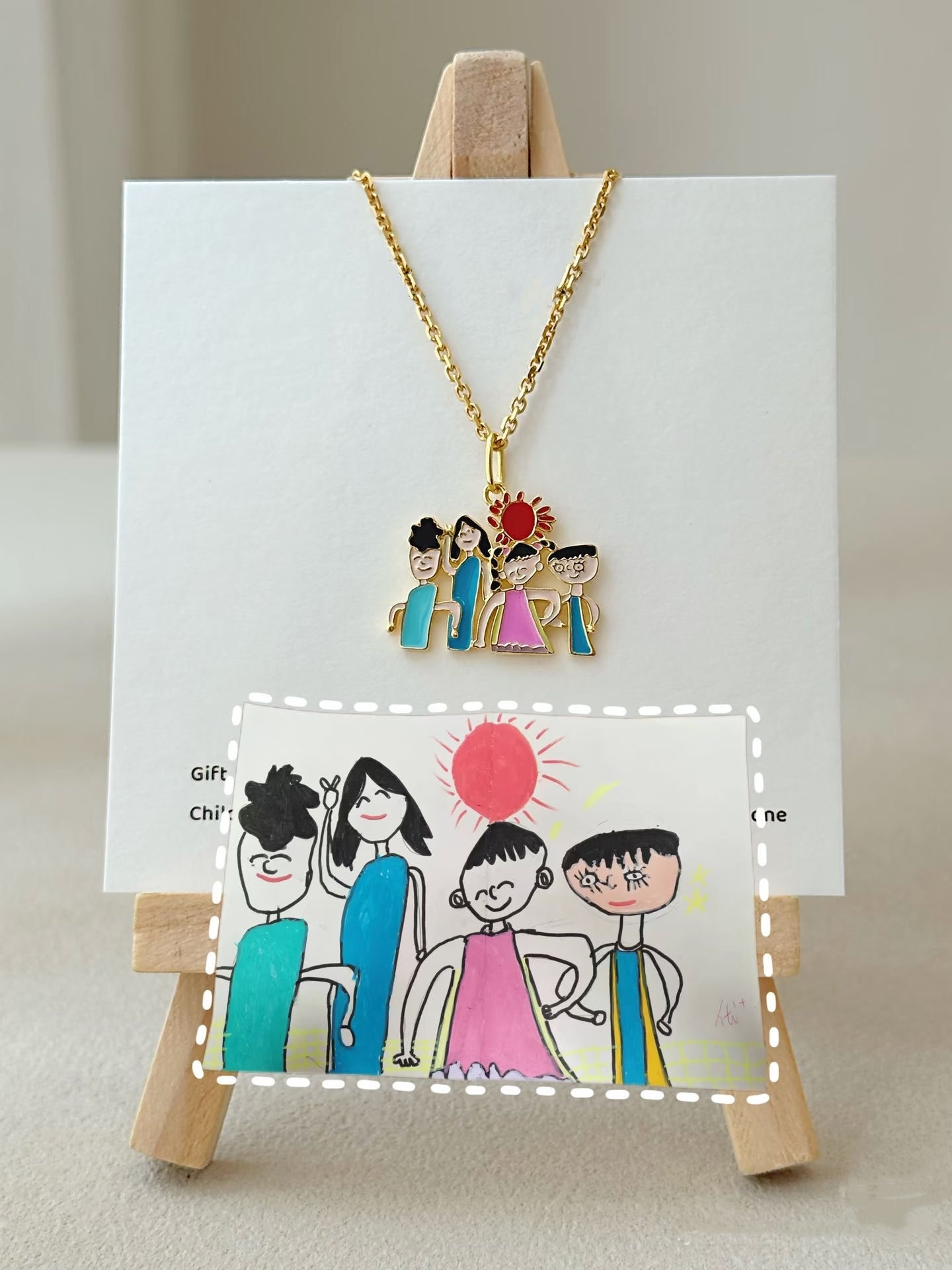 Personalized Kids Drawing  Necklace