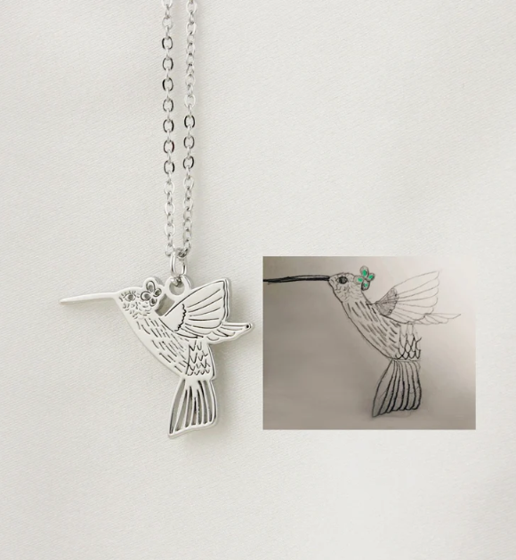 Personalized kids Drawing Necklace